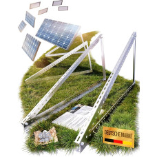 Lichtblicker - 4 x balkono elektrinės laikikliai 118 cm Tvirtas 3 mm aliuminio profilis su aukštos kokybės nerūdijančio plieno varžtais Saulės modulių montavimas Saulės kolektorių PV modulių laikiklis Saulės modulis 0% PVM