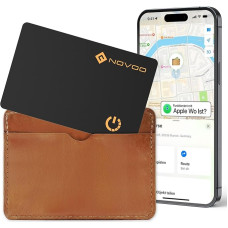 NOVOO Thin Wallet Tracker Card IP68 Waterproof Air Smart Tag Card Works with Apple Find My (iOS Only), Bluetooth Item Finder Item Sorter for Luggage Tags, Phone, Passports