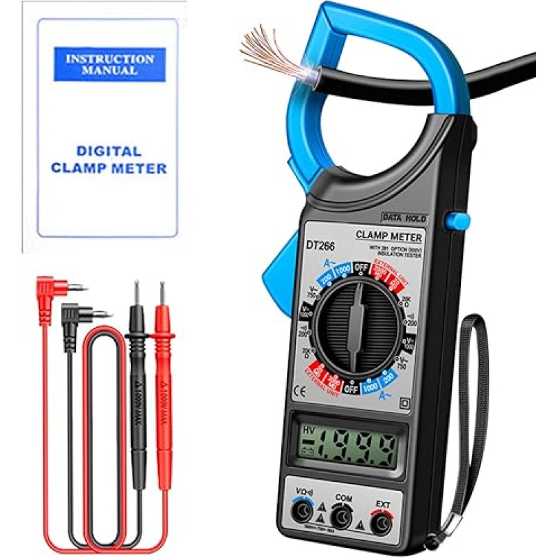 Senermter Klemmmesser | Volt Ampere Messgerät | Elektriker -Werkzeuge mit JAW LCD -Anzeigeanzeige für AC DC -Stromspannung Industrial Automotive