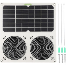 Solar Dual Fans for Outside Attic Roof Vent, Outdoor Weatherproof Solar Panel Exhaust Vent Fan, Portable Solar Panel Pet Fan Kit