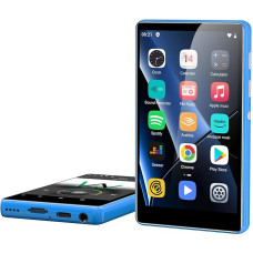 80 GB MP3 Player with Bluetooth and WiFi, SWOFY 4.0 Inch Touchscreen MP3 MP4 Player, Portable Stereo, Digital Music Player with FM Radio, Recorder, E-Book, Browser (Black) (Blue)