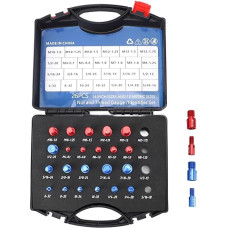 Kuuleyn -Nussschraubengewinde -Überprüfung, Nussschraubengröße, 12 Metrik 14 -Zoll -Messgerät mit Gehäuse für schmale Flächenmechaniker rot blau Kunststofflagerhandwerksprotokoll