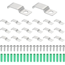 sourcing map 30 Stück starre Rohrbänder passend für 4 x 16 mm Streifen/Kabel, Edelstahl, U-förmige Kabelbandklemme mit 1 Loch für Rohr, Draht, Schnur, Rohrbefestigung