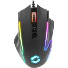 Speedlink DECUS NX RGB Gaming Mouse with Cable, up to 12800 dpi, Programmable, Continuous Fire Button, USB Wired Coated, 1000Hz Polling Rate, Black