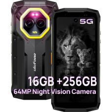 Ulefone Armor Mini 20 Pro Outdoor Mobile Phone 5G, 16GB + 256GB/2TB Outdoor Smartphone, 50MP + 32MP Camera Android 14 Rugged Smartphone, 6200mAh Battery, 4.7 Inch HD+ IP68 Smartphone, OTG/NFC
