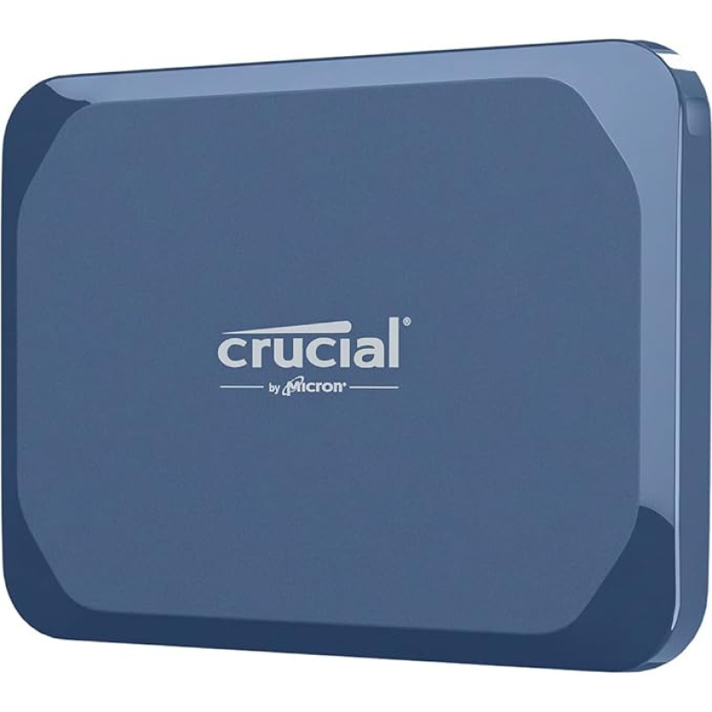 Crucial X10 CT1000X10SSD9-02 1TB External SSD Hard Drive, up to 2,100MB/s, USB-C 3.2 Gen2, IP65 Water and Dust Proof, Portable SSD for Mac, PC, Smartphone and Game Console, Matte Blue