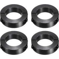 tiekimo žemėlapis Doppelter Wellenkragen, 45 mm Bohrung, einteiliger Spannkragen, 73 mm Außendurchmesser, 19 mm Dicke, schwarzes Oxid-Schlossbundklemme mit Stellschrauben (1045 Stahl)