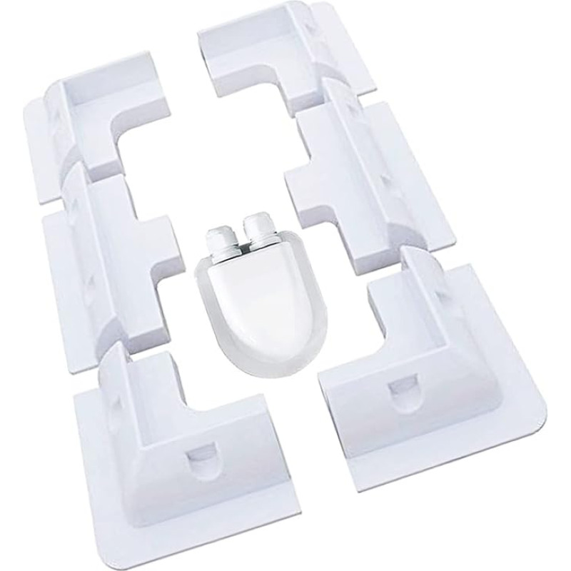 OBLLLAR Saulės kolektorių montavimo laikikliai, ABS kampinių laikiklių rinkinys, be gręžimo, plačiai naudojami ant namelių ant ratų, karavanų, transporto priemonių, namelių ant ratų, pašiūrių, garažų, valčių stogų, 7 vnt. (balti)
