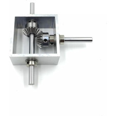 QXSJEDYCH Gehrungsgetriebe, 90-Grad-Kegelradgetriebe, 1:1-Geschwindigkeitsverhältnis, Winkelkonverter, rechtwinkliges Getriebe, Wendegetriebe, Doppelausgangswelle, Kegelradgetriebe, Ritzel, mechanisch