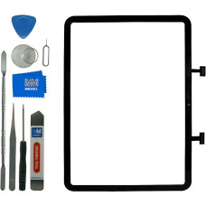 MMOBIEL Digitizer Touch Screen Glass Compatible with iPad 10 gen 2022 Display Replacement Part - Includes Pre-Installed Holder, Double-Sided Adhesive and Repair Tool - Black