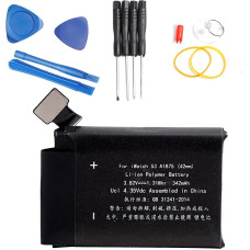 PONDWAY S3-42mm Replacement Battery Compatible with Apple Watch Series 3, A1875, A1850, Compatible with iWatch S3 3rd Generation, 342mAh, Li-ion Polymer Battery, 3.82V, GPS/LTE Cellular Battery