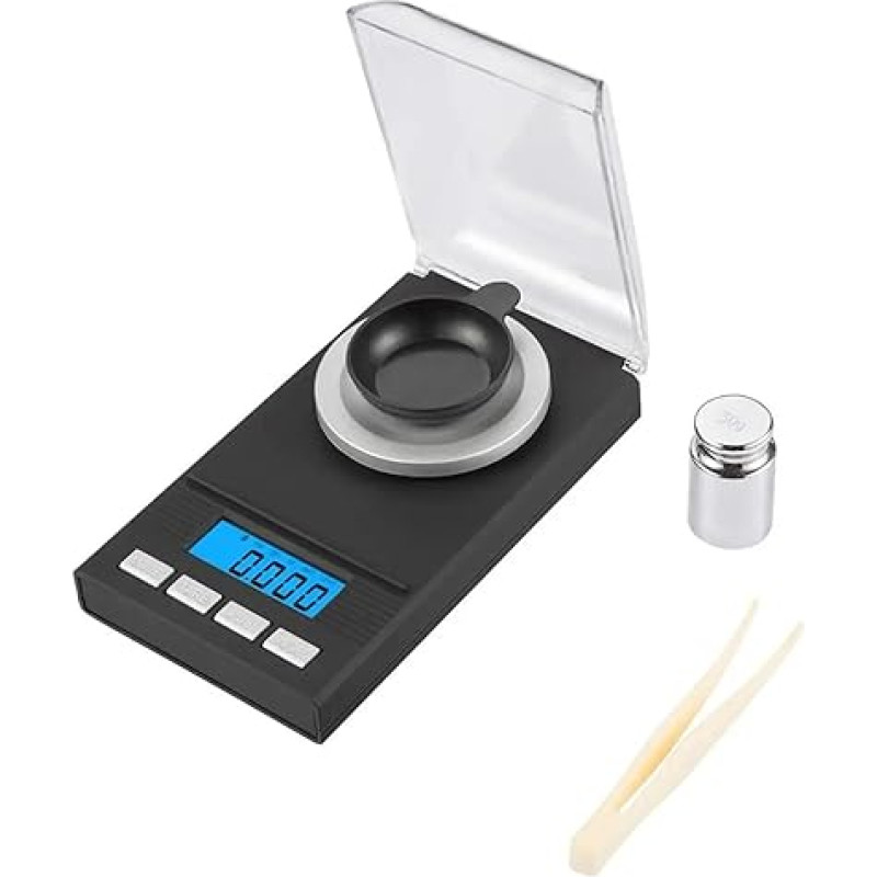 Digitalwaage, Digitale Küchenwaage, 50 g/0,001 g, LCD-Mini-Taschen-Schmuckwaage, Lebensmittel, Kuchen, Labor, Diamant, Medizin, 6 Einheiten