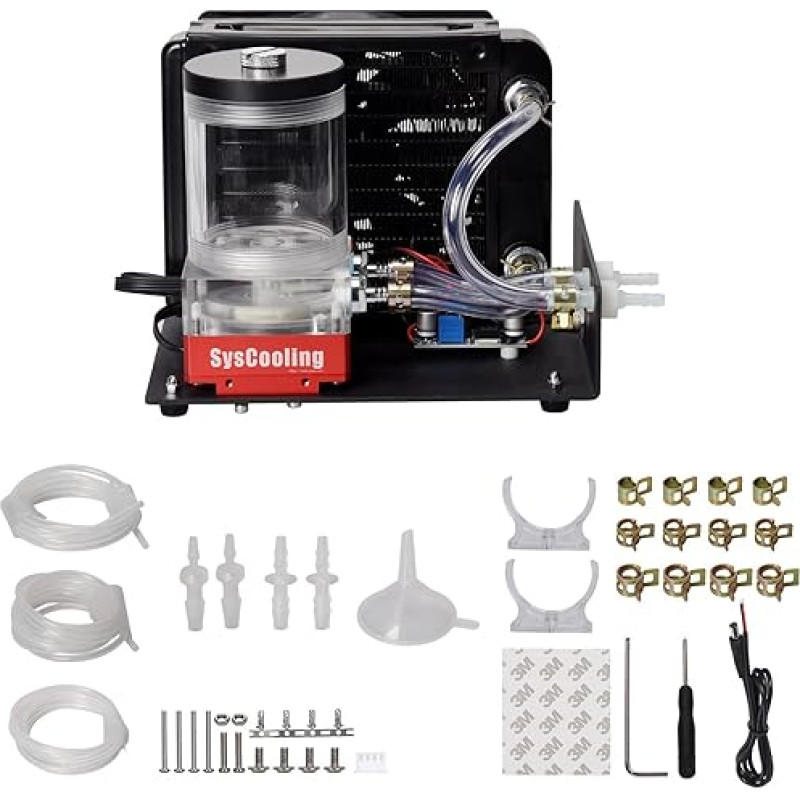 BIGTREETECH Water Cooling Kit 3D Printer Water Cooler for High Temperature Pressure Extruder Water Cooling with 12 V Pump 120 mm Fan Hotend Cooler PWM Radiator Fan for BIQU H2O and Others