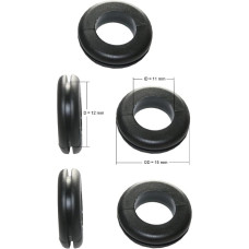 0156 Feed-Through Grommets Cable Grommets 11 mm Black Pack of 5