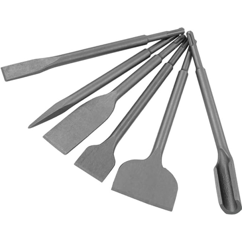Tdkjfoutr Runder, Gruben und Rillen, Elektrischer Hammermeißel, 6-Teiliges Set, Schlagbohrer zum Biegen und Schaufeln Von Wandbeton, Langlebig, Einfache Installation, Einfach zu Bedien