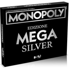 Winning Moves Monopoly Mega Silver - stalo žaidimai suaugusiems, stalo žaidimai vaikams, stalo žaidimai dviems, nuo 2 iki 6 žmonių, nuo 8 metų