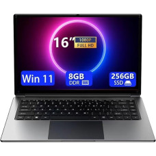16 Inch Laptop, Portable Laptop with 8GB DDR and 256GB SSD, Expandable to 1TB.Pentium Quad-Core Processor up to 2.64GHz.9000mAh Battery.Mini HDMI Interface.Dual Band WiFi.Webcam.Slim Laptops