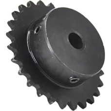 KLNCXC Mechanische Rollenkettenräder Zahnrollenkettenrad, 1 Stück 04C Kettenrad 45# Stahl 20T/24T/25T/30T/40T Zähne D-förmige Bohrung Keilnut Industrielles Kettenrad mit Oberdraht(04C 20T)