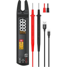 TIEOAXFT Skaitmeninis stiprumo matuoklis, Gabel, DC/AC, 100 A, Smart-Amperemeter, Zange, T-RMS-Strom, Auto-Multimeter, Spannung, Ohm, elektrinis testeris(U0)