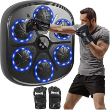 Asdsed Music Boxing Machine für Erwachsene, Bluetooth Musik Box Maschine mit LED Licht, Boxhandschuhen mit 9 Geschwindigkeitsmodi und Zählmodus, Elektronische Boxmaschine für Kinder und Erwachsene