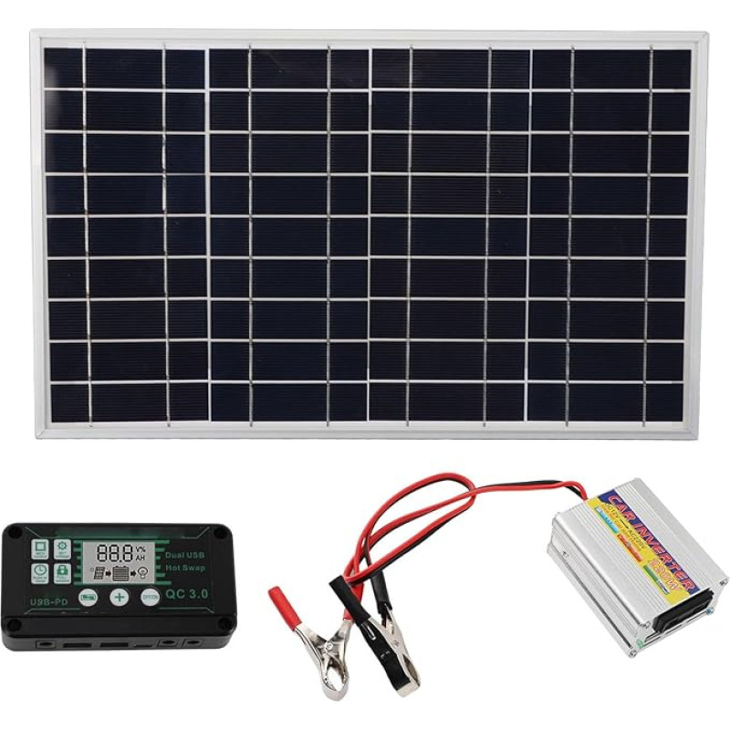 Fictory Solarpanel-Kit 30 W, 220 W MPPT Wechselrichter, wasserdichter Controller, zuverlässige Stromversorgungslösung