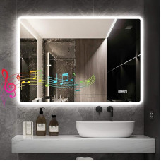 STARLEAD vonios veidrodis su reguliuojamu LED apšvietimu, 3 spalvų šviesa, atminties funkcija, užsklandos funkcija, 