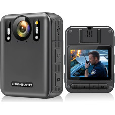 CAMMHD W8-128GB 4K apsaugos nuo drebėjimo kūno kamera 2 baterijos 4000 mAh su 10 valandų vaizdo įrašymu, duomenų šifravimu Automobilinė Ultra HD naktinio matymo kūno kamera su įkrovimo stotele, skirta saugumui