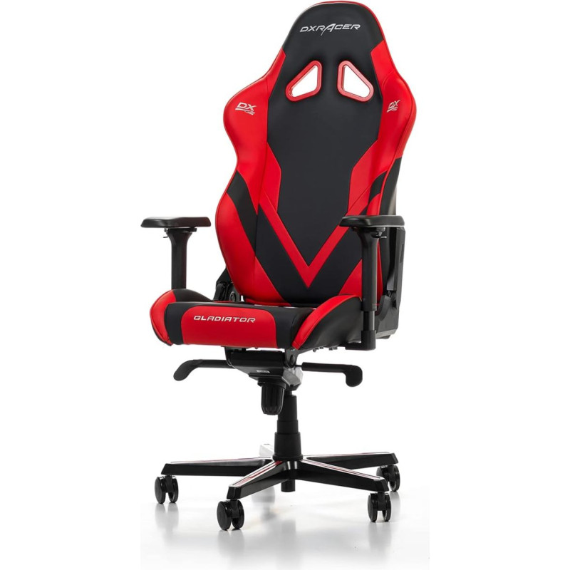DXRacer (The Original Gladiator G001 Gaming Chair, Faux Leather, Black/Red, 200 cm, < 200 cm