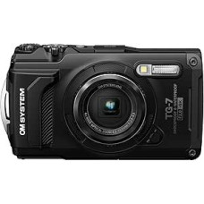 OM SYSTEM Tough TG-7 juodas skaitmeninis fotoaparatas Vandeniui atsparus smūgiams Po vandeniu ir makro fotografavimo režimai 4K vaizdo įrašai 4x plačiakampis priartinimas (Olympus TG-6 įpėdinis)
