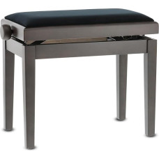 GEWA Piano Bench Deluxe Walnut Dark Matt (Smooth Height Adjustment from 48 - 57 cm, High-Quality Solid Wood, Durable and Robust, High Breaking Load, Seat Area of 52 x 30 cm, Velour Seat Cover)