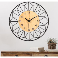 VIVILINEN Medinis sieninis laikrodis be tiksi triukšmo 60 cm derliaus apvalus sieninis laikrodis ne tiksi kvarcinis baterija valdomas laikrodis tylus gyvenamasis kambarys miegamasis 23 colių