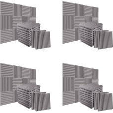 Goufride 96 Packungen 1 X 12 X 12 Schall Dichte Schaum Stoff Platten Schall Absorbierende Isolierung für Aufnahme Studio, Spielzimmer