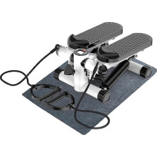 Aolawco Stepper for Home with Power Ropes, Mini Stepper 100 kg with LCD Monitor, Mat, Up-Down Swing Stepper for Leg/Arm/Butt Training, Home Office Fitness Exercise, Black