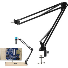 Mikroskopo rankos stovas, reguliuojamas monokulinio mikroskopo laikiklis, skirtas 40 mm skersmens objektyvams, sulankstomas metalinis mikroskopo laikiklis su spaustuvu, lankstus pramoninis fotoaparato laikiklis