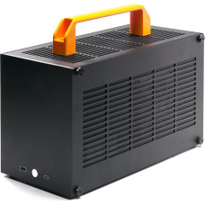 SGPC K49-BL Mini ITX korpusas 8,3 l, mažo formato, palaiko GPU iki 300 mm CPU aušintuvą Iki 69 mm SFX maitinimo šaltinį USB 3.0 ir C tipo priekinės įvesties/išvesties jungtys Į komplektą įeina akrilo šoninis skydelis ir nešiojimo rankenos