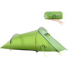 Naktinė katė Tunelinė palapinė 1 2 žmonėms, atspari vandeniui: itin lengva palapinė, skirta kelionėms dviračiu, nedidelei pakuotei, žygiams, stovyklavimui