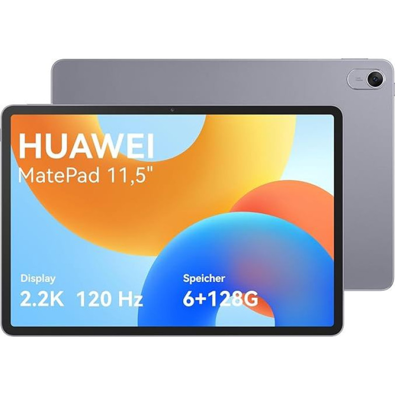 HUAWEI MatePad 11.5, Tablet, 6GB+128GB, 11.5 Inch FullView Display, 2.2K Resolution, Charging 22.5W, WPS Office, Battery with 7700 mAh, Camera 13MP, Notes, Space Grey