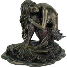 Veronese Siren Solitude Mermaid Sitting On Rock Bronze Finish Statue