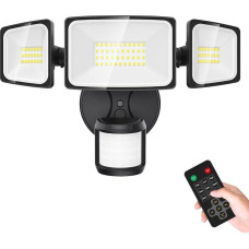 Onforu LED Spotlight with Motion Sensor Outdoor with Remote Control 55 W, 5000 LM LED Outdoor Light, 6500 K Floodlight, IP65 Waterproof Headlight Networking Function for Garage