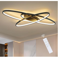 GBLY LED lubų šviestuvas Dimmable lubų šviestuvas: Juoda svetainės lempa 68 W su nuotolinio valdymo pulteliu Vidinis modernus miegamojo šviestuvas Lubų apšvietimas svetainei Miegamasis Virtuvė Valgomasis ir biuras