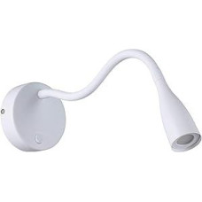 EGLO Olivandino LED Wall Lamp, Gooseneck Reading Lamp for Wall Mounting, Bed Lamp Wall with Switch, Bedroom Wall Light, Metal and Plastic in White, Warm White