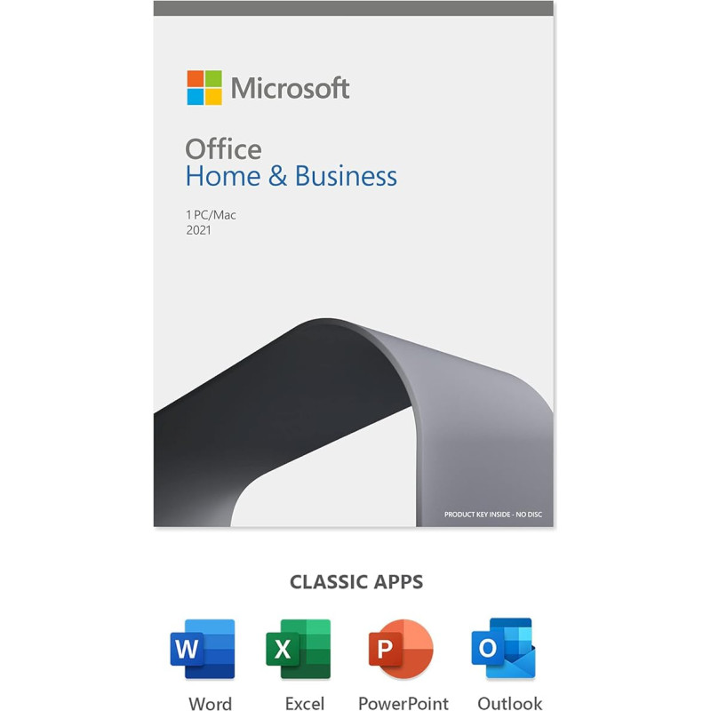 Microsoft Office 2021 Home and Business + Home and Student | 1 User | 1 PC (Windows 10) or Mac | One-Time Purchase | Multilingual