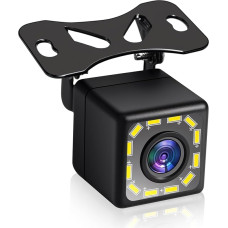 Essgoo LED Rear View Camera for Car, IP68 Waterproof 170° Wide Angle Car Radio Backup Camera 720P Rear View Camera for Trucks, Vehicles, SUVs, Motorhomes, Saloons