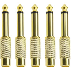 SG Store Pack of 5 RCA to 1/4 Inch Gold Plated RCA Female to 6.35 mm Mono Male Adapter Quarter Inch Adapter TS Jack Plug to RCA Audio Connector