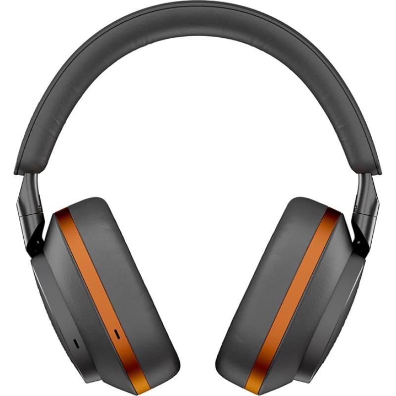 Bowers & Wilkins Px8 McLaren Edition Over-Ear Headphones, Noise Cancelling, Bluetooth 5.0, 30h Playback, Quick Charge, Built-in Microphone - Electroplated Grey & Papaya Orange
