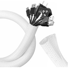 ZAVIA Kabelführungshülse | Drahtabdeckungen für Kabel 6,1 m - 1,27 cm Kabelschlauch für Computer, TV, Zuhause, Büro, Kabelmanagementhülse | geflochtene Kabelhülse mit Schlitzöffner