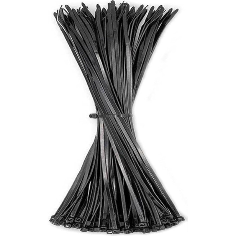 Kabelbinder, Schwarz, 100 Stück, 300 mm x 3,6 mm, 30,5 cm, Premium-Nylon-Kabelbinder, sicherer selbstschließender Mechanismus, Mehrzweck-Kunststoffbinder für Zuhause, Büro, Werkstatt und Heimwerker