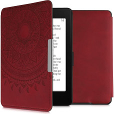 kwmobile Case Compatible with Amazon Kindle Paperwhite - Faux Leather eReader (For Models up to 2017) - Indian Sun Dark Red