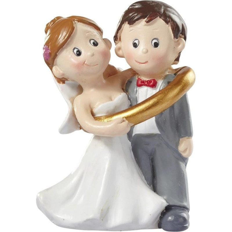 Wedding Couple Bride and Groom Cake Topper ** The Ring ** Cake Shape Centerpiece