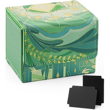 Egyndior MTG kaladžių dėžutė Commander ekranui, kortų kaladžių dėžutė, tinkanti 150+ rankovių Commander kaladėms, 2 dalių MTG kortų laikymo dėžutė, PU odos kortų dėžutė, suderinama su TCG/OCG/YGO/PTCG, kortų laikymo dėžutė (žalia)